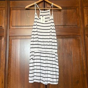 Reoria striped cami romper with pockets, large